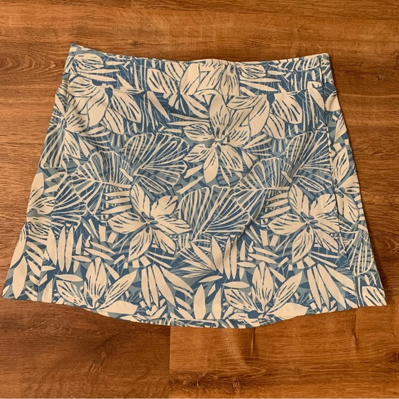 Rip Skirt Hawaii Wrap Around Hook & Loop Length 1 Medium Blue White Floral Palms - Picture 1 of 16